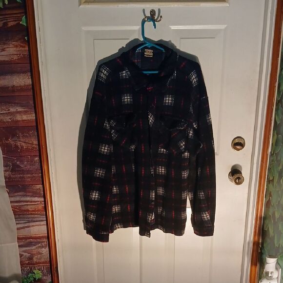 Men's Plaid Button Down Shirt - Black and Red RL64 - Picture 1 of 8